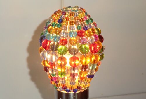 LIGHT BULB COVER CHANDELIER GLASS BEAD LAMP ART DECO CANDLE SHADE CRYSTALS DROPS - Picture 17 of 26