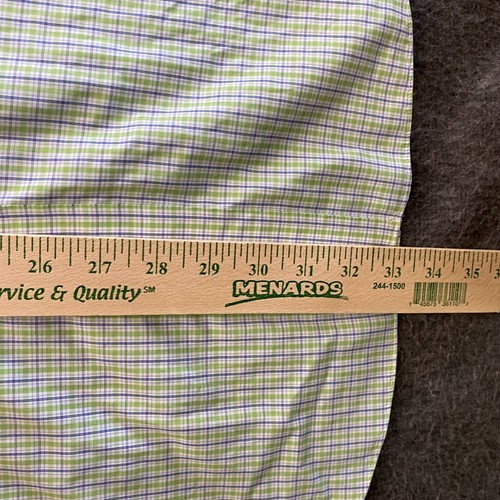 Brooks Brothers Shirt Mens XL Green Blue Check 346 Short Sleeve Button Down - Picture 9 of 10