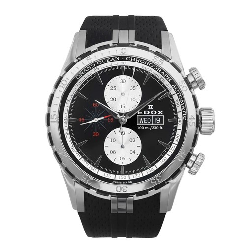 Edox Grand Ocean 48mm Black Dial Automatic Men Watch 01121 357NCA NIN - 第 1/7 張圖片