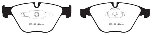 EBC Brake Pads Redstuff Front+Rear for BMW 3 Series (E90) E91 E92 E93 - Picture 2 of 4