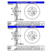 2x ATE 24.0122-0122.1 Disco De Freno 260 Mm Para BMW E30
