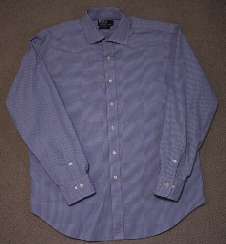 Polo Ralph Lauren Regent Erwachsene 17 34/35 blau Tattersall klassische Passform Hemd - Bild 2 von 17