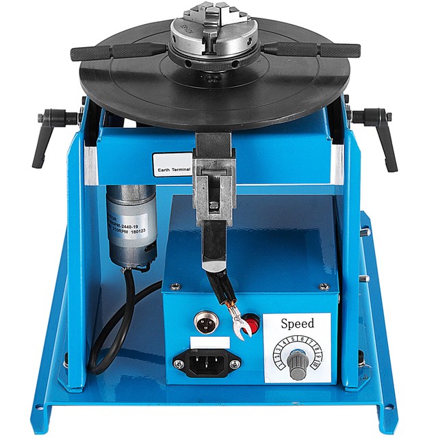 US 110V Rotary Welding Positioner Turntable Table 2.5/" 3 Jaw Lathe Chuck 2-20RPM