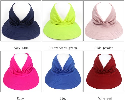 Womens Summer Wide Brim Foldable Sun Hat Anti-UV Ladies Beach Visor Caps Hat NEW - Picture 6 of 29