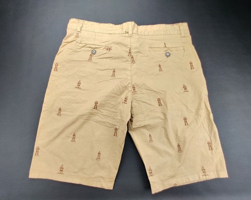 Ditch Plains by Ricky Singh Men's 36x11 Brown Light House Design Stretch Shorts - Picture 6 of 8