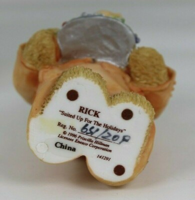 チェリッシュド テディーズ　
クマのフィギュア CHERISHED TEDDIES THANKSGIVING DAD WITH TURKEY RICK FIGURINE