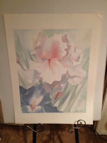 Stampa "Iris Garden II" di Robert White artista litografia 25" L x 19" W - Foto 2 di 2