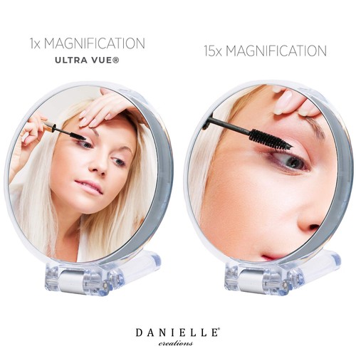 Magnification Folding Makeup Mirror 15X Acrylic - Picture 3 of 5