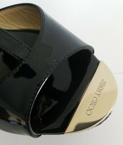 Jimmy CHOO PELA AMAZING BLACK DEGRADE LOGO TOE WEDGE SANDALS 39.5 I LOVE SHOES - Picture 6 of 11