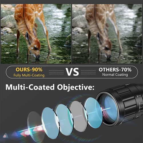 CVLIFE 6-24x50 AOE Rifle Scope Rangefinder Red Green Illuminated+Free 20mm Mount - Picture 10 of 12