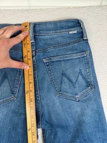 Mother The Tomcat Roller Fray Jeans Bootcut 26 Fits 26x30 Blue Denim - Picture 12 of 15
