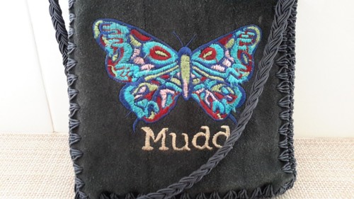 Vintage 90er Mudd Crossbody bestickt Schmetterling kleine Umhängetasche gebraucht - Bild 2 von 8