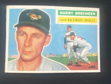 1956 TOPPS BASEBALL #229 - HARRY BRECHEEN  - BALTIMORE ORIOLES - EXC COND