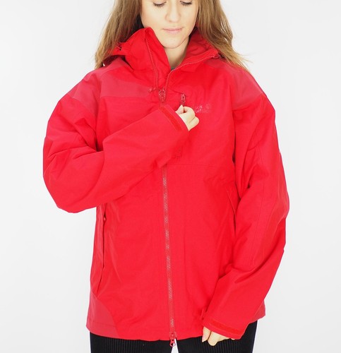 Womens Jack Wolfskin Jasper 1106221 Red Fire Waterproof Hooded Hiking Jacket - Picture 1 of 4