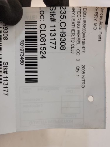 07-11 DODGE NITRO Gray Leather Steering Wheel w Cruise 1JA391J8AB 1BB301J8AF - Picture 10 of 12