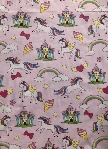 Unicornio Rainbow Clouds Cotton Fabric.Great Quality.Masks, edredón, algodón para niños. BTY - Imagen 8 de 8