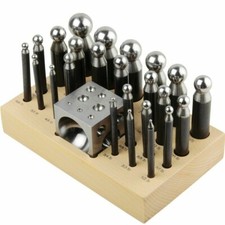 25Piece Dapping Kit Doming Punch Block Jewelry Forming Form Set 4.5 mm to 38.5mm