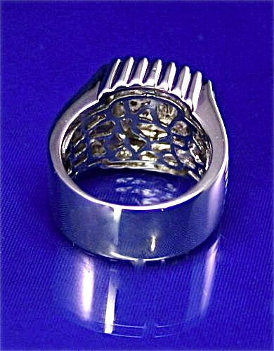 S. STAHL PAVE BESETZTER DIAMANT GERIPPTER QUADRATISCHER RING, GR-7, 0,33 CTTW, 1/2 ZOLL X 1/2 ZOLL - Bild 4 von 6