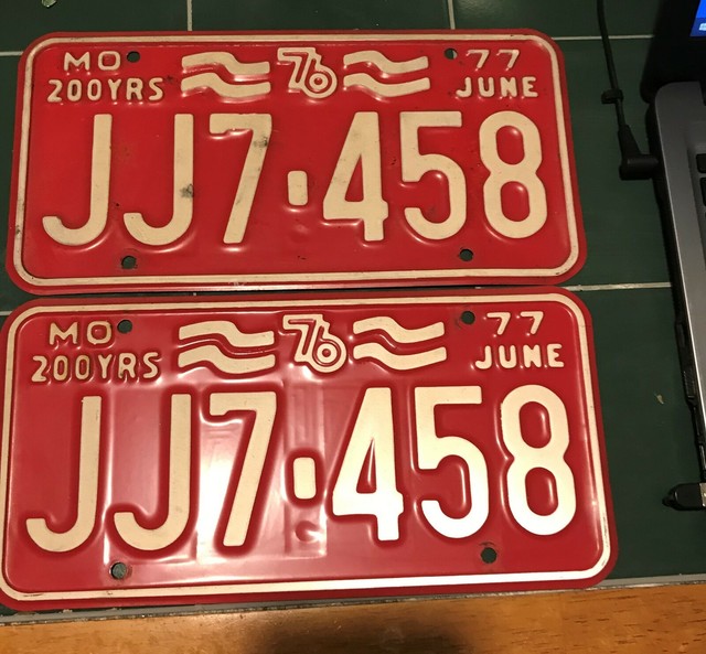 1977 Missouri License Plates (set of 2) eBay