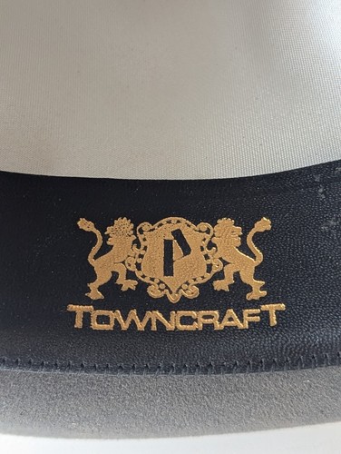 Vintage TOWNCRAFT Fedora Hat - XXX Quality Gray Felt/Wool? ~ 7 Blue Feathers - Picture 7 of 16