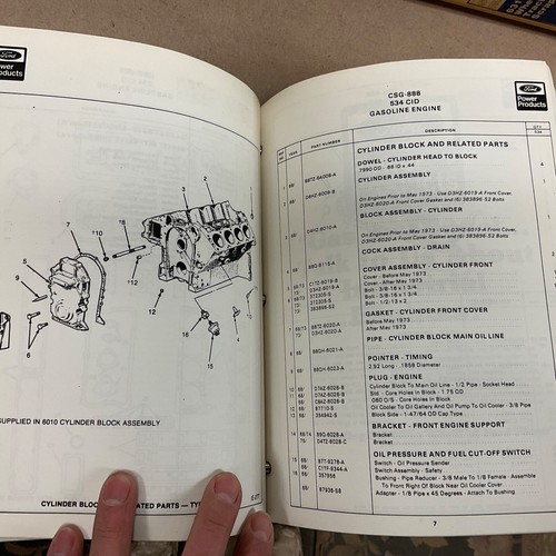 Ford GAS & DIESEL MOTOR MASTERTEILE HANDBUCH BUCH LISTE INDUSTRIAL MARINE - Bild 5 von 10
