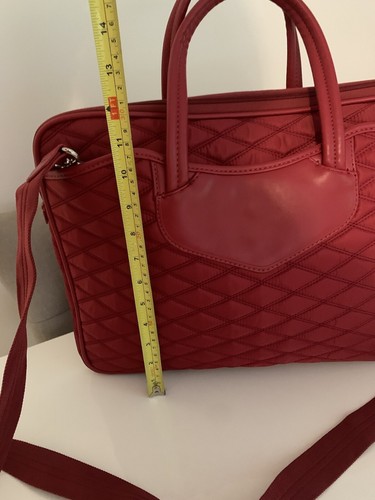 Knomo London Charlotte Quilted Red Laptop Bag Detachable Shoulder Strap 14 inch - Afbeelding 12 van 12