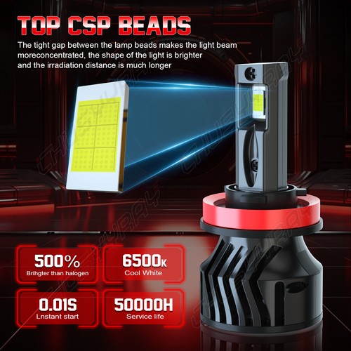 For Pontiac Sunfire 2003-2005 4PC LED Headlight Bulbs High&Low Beam Combo 6000K - Picture 2 of 13