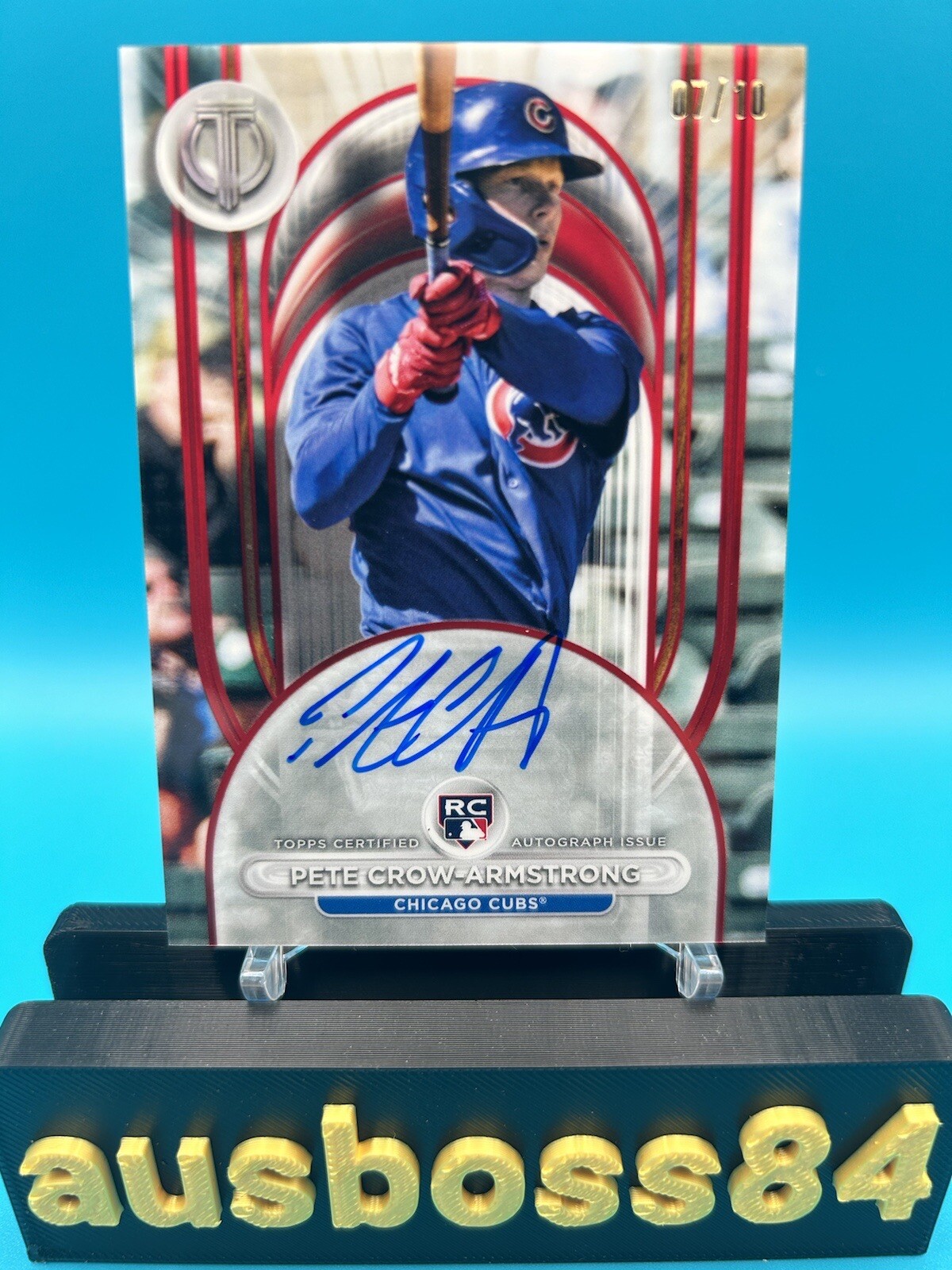 2024 Topps Tribute Pete Crow-Armstrong RED Rookie Auto RC 07/10 RARE SP Cubs 🔥