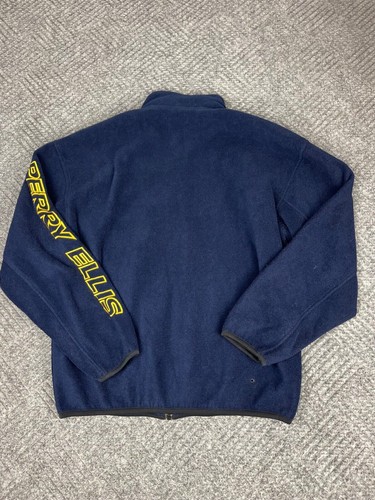 Vintage Perry Ellis Sweatshirt Mens Large Blue Fleece Full Zip Jacket Adult - Picture 9 of 15