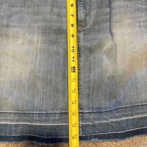 Women's Loft Denim Skirt, Size L, Light Blue, Frayed Hem, Knee Length - Picture 8 of 8