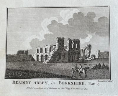 ANTIKER DRUCK LESEABTEI IN BERKSHIRE TELLER 4 UM 1760 PUB HOGG