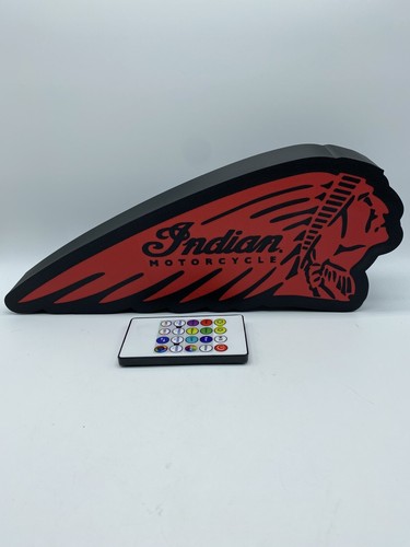 Red LED Indian Motorcycle Repair Service Bar Garage Display Desk Lightbox Sign - Picture 3 of 8
