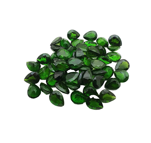 Lote de piedras preciosas sueltas corte pera diopsido de cromo natural 7*9 mm 12 piezas 12 quilates - Imagen 2 de 4