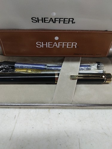 Sheaffer Targa Gold Electroplated 14k Gold Broad Fountain Pen w/ Tan Box & Refil - Picture 2 of 6