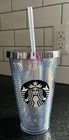2014 Starbucks 16 oz Cold Cup Tumbler Iridescent Waves Pink Purple