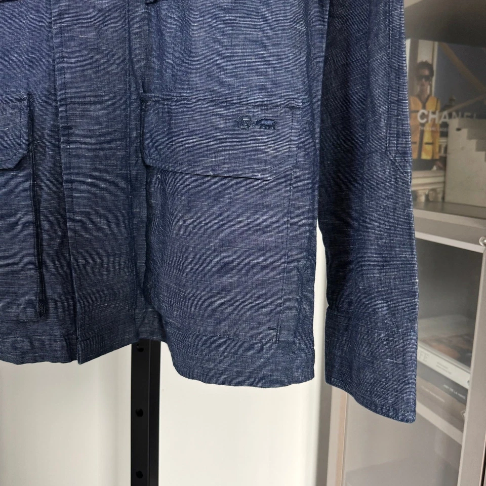 Taylor Stitch BDU Indigo Slub Organic Cotton Jacket 44 NEW Linen Chore Shacket  - Image 3 of 4