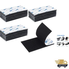 Hook and Loop Tape 2in x 4in 30 Pairs, Slef Adhesive Interlocking Strip, Moun...