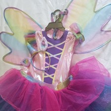 Disguise Girls Unicorn Dress Costume w/ Wings, Polyester Multicolor size M 8-10