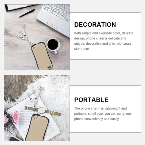 2 Pcs Pentagramm-Handykette Ästhetischer Telefonanhänger Dekorativer - 第 3/12 張圖片