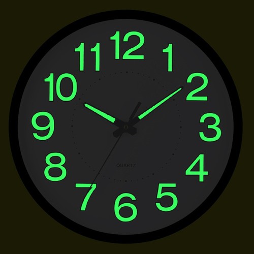 Large Luminous Wall Clocks Glow In The Dark Silent Home Digital Clock Decor 30cm - Picture 2 of 19