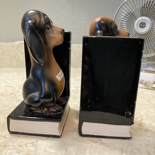Vintage 1960’s Dachshund Ceramic Bookends JAPAN Older - Picture 11 of 19