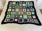 Handmade Crochet Granny Squares Colourful Acrylic Throw Blanket Square 110cm