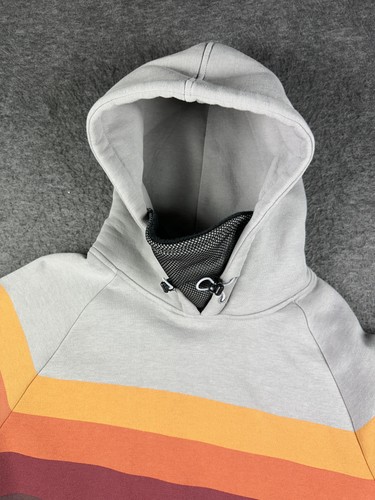 Troll Co Hoodie Mens XL Gray Retro Stripe Pullover Kangaroo Pocket DHCM Raglan - Picture 4 of 8