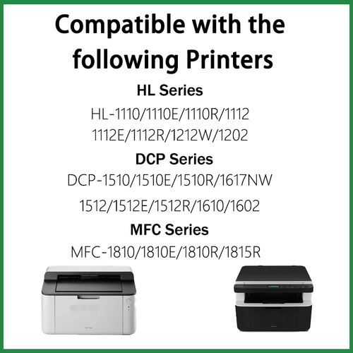 4 Black TN1050 Toner fits for Brother HL-1110 HL-1112 DCP 1612W 1610W 1512 1510 - Picture 2 of 11