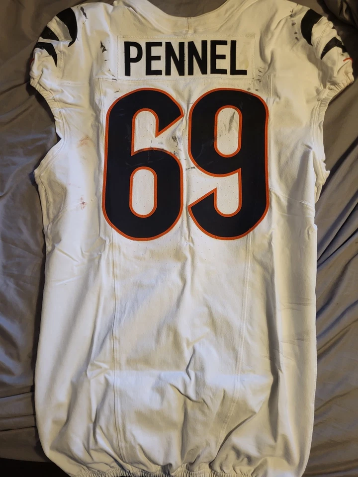 Cincinnati Bengals Mike Pennel Juego Usado Contra Los Pittsburgh Steelers. Foto 2 de 4