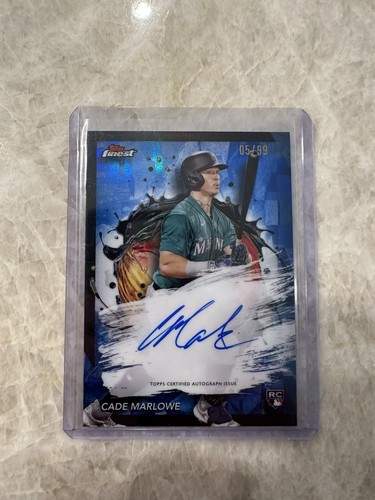 2024 Topps Finest #FA-CMA Cade Marlowe Rookie Blue Refractor Auto /99