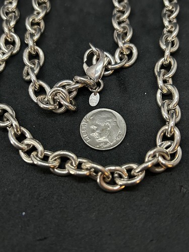 925 Sterling Chain Rolo Link Necklace 8.2mm 24in - 40.0g - Picture 3 of 3