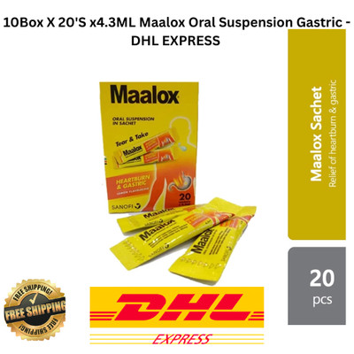 10Box X 20'S x4.3ML Maalox Oral Suspension Gastric - DHL EXPRESS