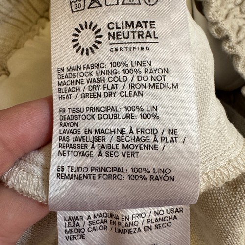 Reformation Mila Linen Shorts Oatmeal Size Small EUC Elastic Waist Relaxed - Picture 12 of 12