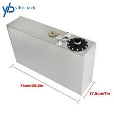 17 Gallon Silver Aluminum Top-feed Race Drift 64L Fuel Cell Tank Level Sender